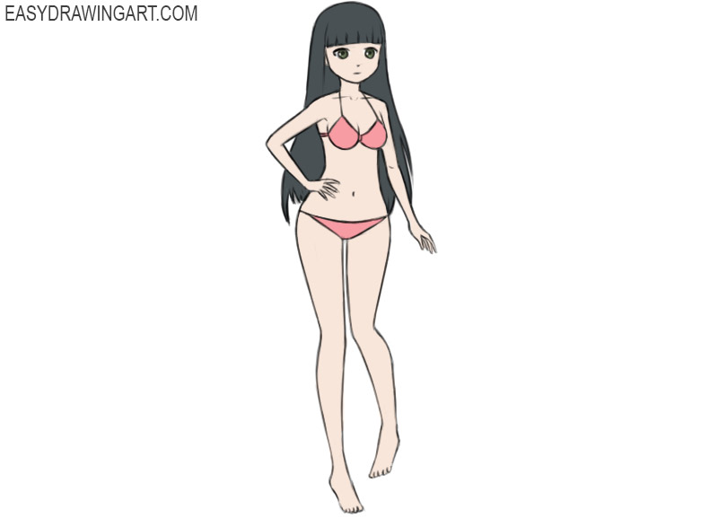 Anime Body Coloring Page easy
