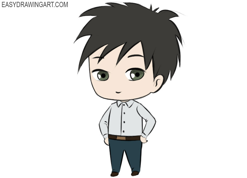Chibi Character Coloring Page easy