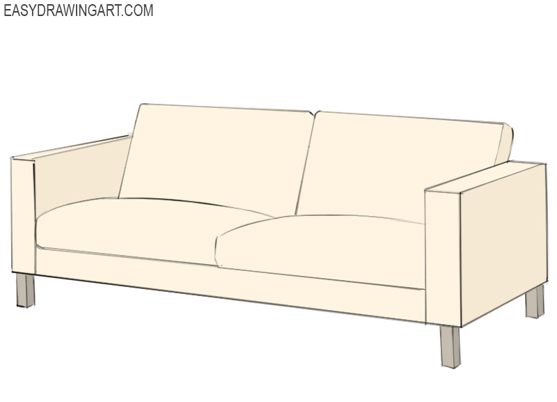 Couch Coloring Page easy