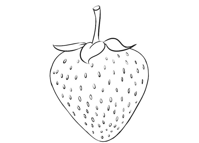 Strawberry Coloring Page.