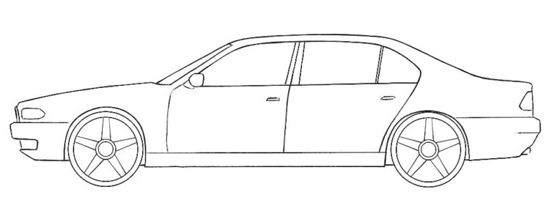 Car Coloring Page for Beginners
