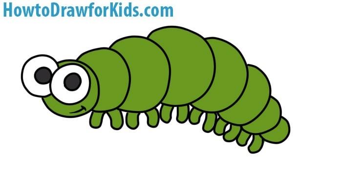 Easy Caterpillar Coloring Page