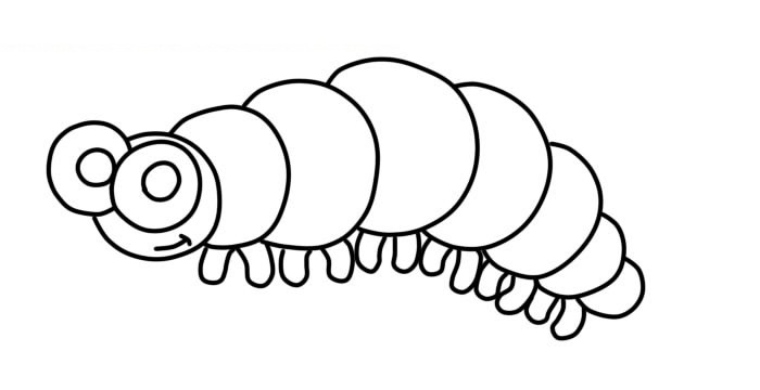Easy Caterpillar Coloring Pages