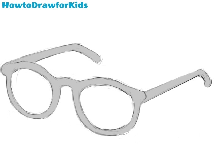 Easy Glasses Coloring Page