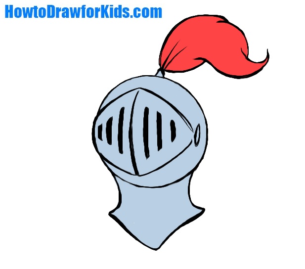 Easy Knight Helmet Coloring Page