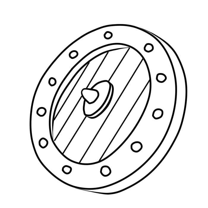Easy Shield Coloring Pages