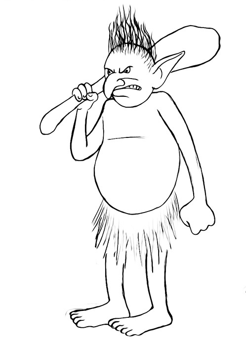 Easy Troll Coloring Pages