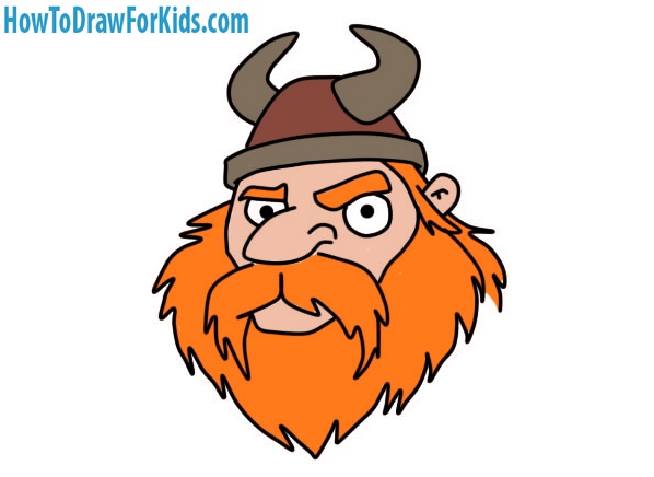 Easy Viking Face Coloring Page