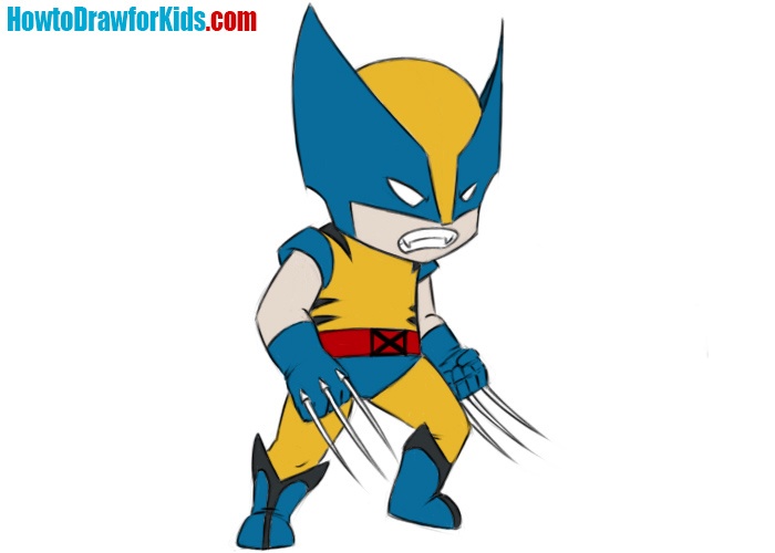 Easy Wolverine Coloring Page