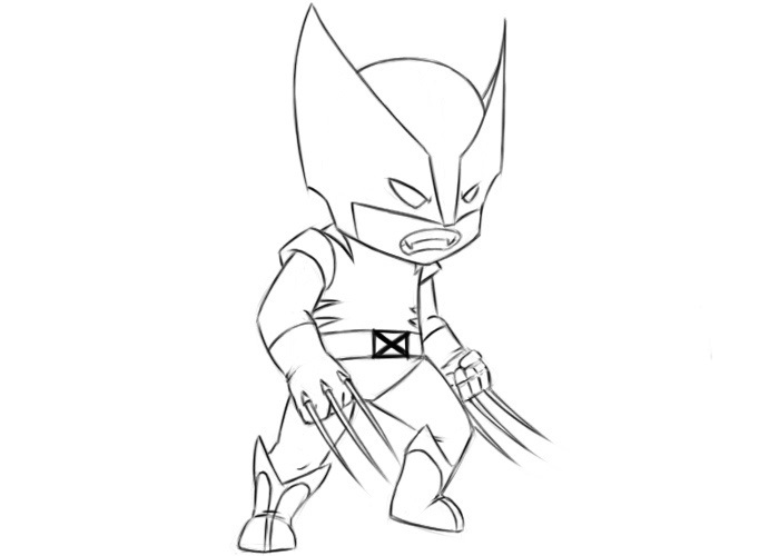 Easy Wolverine Coloring Pages