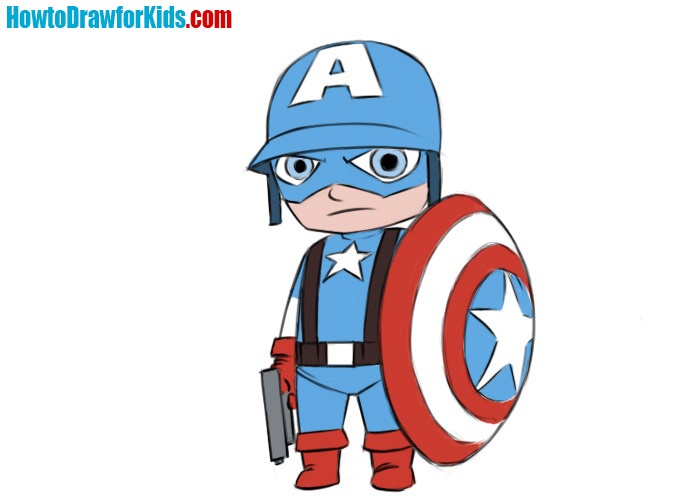 Easy Captain America Coloring Page