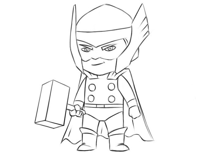 Easy Thor Coloring Pages