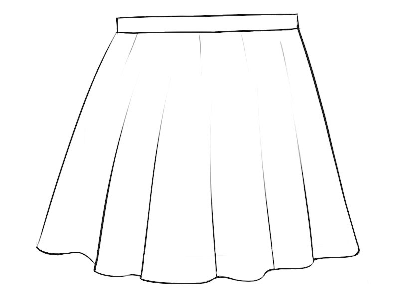 Skater Skirt Sketch Coloring Page