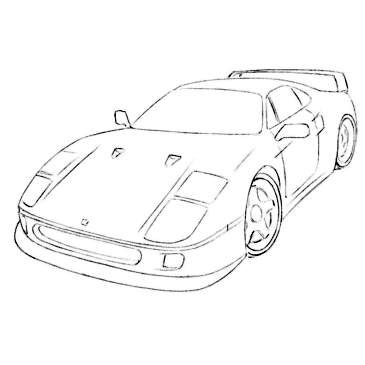 Easy Ferrari Coloring Page