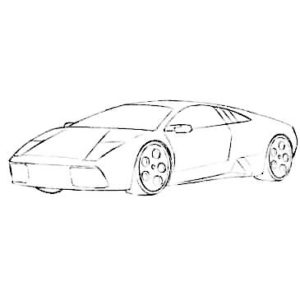 Easy Lamborghini Coloring Page