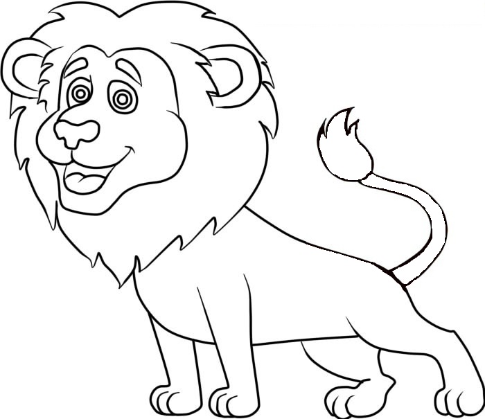 Easy Lion Coloring Page - Coloringpagez.com