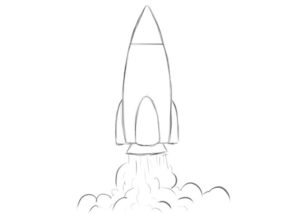 Easy Rocket Coloring Page