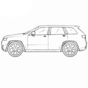 Realistic Jeep Coloring Page