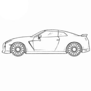 Nissan GT-R Coloring Page