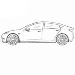 Tesla Model 3 Coloring Page