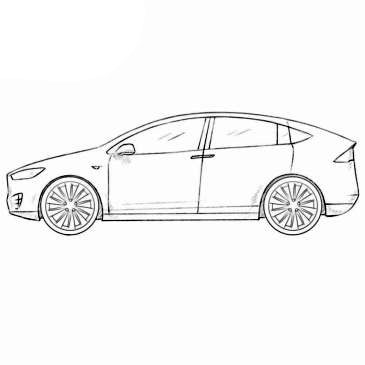 Tesla Model X Coloring Page  Coloringpagez.com