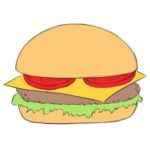 Easy Burger Coloring Page