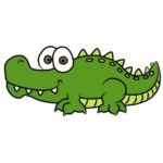 Easy Crocodile Coloring Page