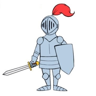 Easy Knight Coloring Page