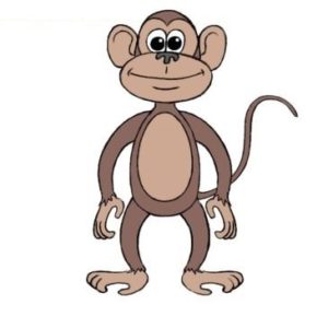Easy Monkey Coloring Page