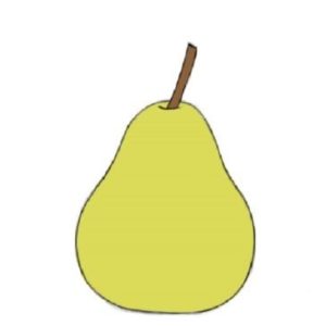 Easy Pear Coloring Page