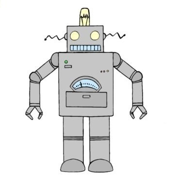 Easy Robot Coloring Page