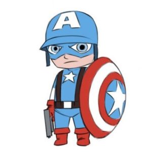 Easy Captain America Coloring Page