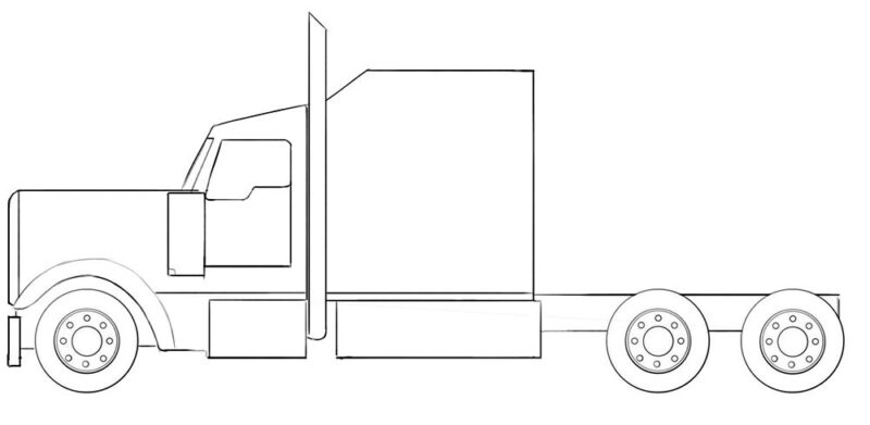 Semi Truck coloring page