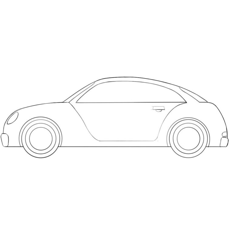 Very Simple Car Coloring Page