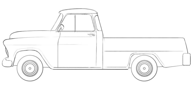 old chevy truck coloring page