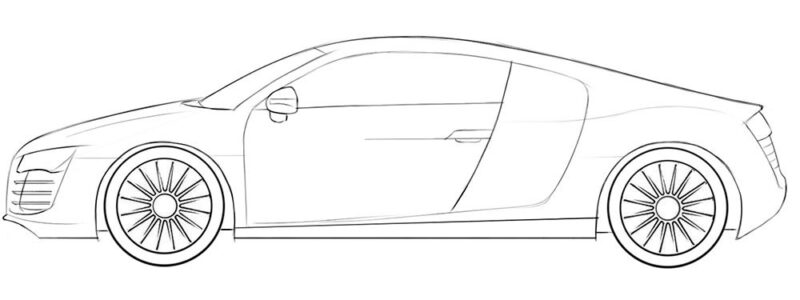 realistic car coloring page