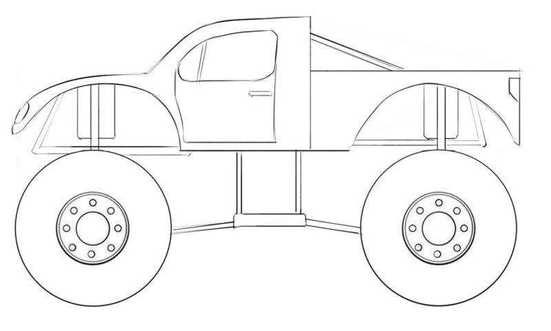 simple monster truck coloring page