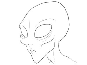 Alien Face Coloring Page